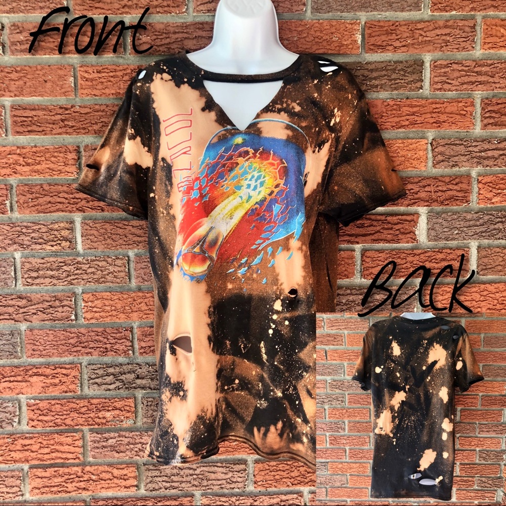 Journey Tee! Distressed & bleached by hand!